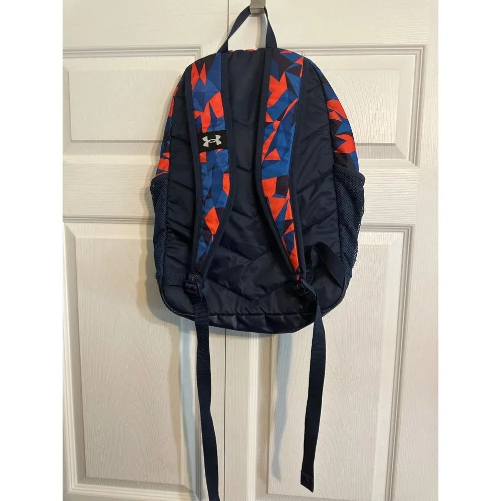 Under Armour Backpack Geo Black Blue Orange Ipad/Laptop Sleeve READ